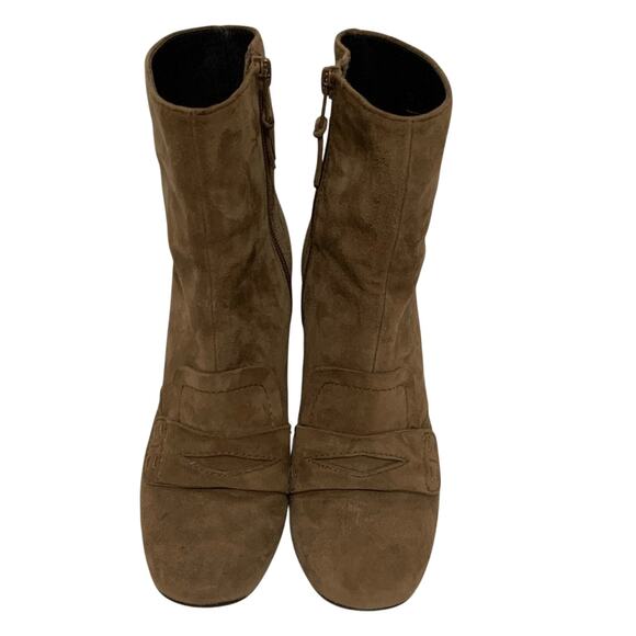 New Stuart Weitzman Moxanne Penny Slot Boot Brown Suede Size 6 - Picture 4 of 8